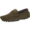 Jamron Uomo Pelle Scamosciata Penny Mocassini | Fodera in Pelle Traspirante, Tacco Piatto, Scarpe da Guida, Slip-On, Taglie Plus, Casual & Elegante