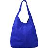 Freyday BT02 - Borsa a tracolla da donna, in pelle scamosciata, effetto metallizzato, blu royal, Big