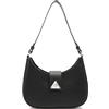 Yestree Borsa a mano da donna piccola elegante a tracolla da donna in pelle PU Hobo Bag Y2k Borsa da sella Aesthetic Borsa da sera con chiusura lampo Cool Borsa a tracolla per adolescenti e ragazze, Nero