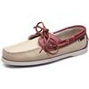 Bessiboog Mocassini da Uomo in Pelle con Lacci e Lacci Scarpe Casual da Barca in Pelle Piatta