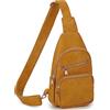 VX VONXURY Zaino Monospalla Sling Donna, Borsa a tracolla Piccolo, Multiuso Marsupi a Tracolla in Pelle PU con Tracolla Regolabile Giallo