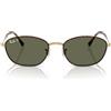 Ray-Ban Occhiali da Sole Donna RB3749 Ovali, Oro/Verde, 55 mm