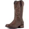J's.o.l.e Stivali da cowboy da donna con punta quadrata e polpaccio largo, stivali da cowgirl alla moda da donna
