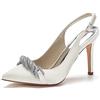 TarfiC Scarpe Decolté Fibbia Donna Scarpe col Tacco Punta A Punta Tacco Basso Chiusa Scarpe Strass Sposa Festa Sandali con Tacco Alto