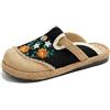 POPOTI Pantofole Estive, Sandali Stile Etnico Scarpe Ricamate Donne in Tessuto Pantofole Lino Stile Retrò Hanfu Scarpe