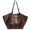 JIABAOZ Grande Borsa A Mano Da Donna in Pelle Sintetica PU, Shopper, Tote Bag, Impermeabile, Con Chiusura Lampo, Per Lavoro, Viaggi, Shopping, Scuola (caffè)