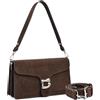 Travistar Borsa a mano da donna, piccola borsa a tracolla da donna, in pelle PU, borsa a tracolla da sera, con 2 cinghie larghe rimovibili, scomparti per carte di credito, Caffè scamosciato