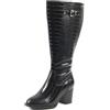 GABYLOU - Modello ROMY - Stivali alti da donna a polpaccio largo 3XL - Doppia suola rimovibile, tacco di 7,5 cm - Chiusura con zip YKK - Stile elegante e confortevole per outfit chic e da città