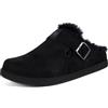 Sisttke Zoccoli e Sabot Unisex Invernali Calde Ciabatte da Casa, Nero, 37