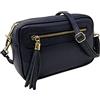 Mauro Pelletteria Borsa tracolla donna 100% Vera Pelle Made in Italy, con Cerniera e Tracolla Regolabile, Modello Joy, Blu