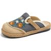POPOTI Pantofole Estive, Sandali Stile Etnico Scarpe Ricamate Donne in Tessuto Pantofole Lino Stile Retrò Hanfu Scarpe