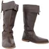 DJFOG Stivali da Cavaliere medievali da Uomo Stivali Alti da Cavaliere Vintage da Pirata Stivali da Cowboy in Pelle PU, Accessori per Costumi Cosplay di Halloween,Marrone,44 EU