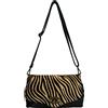 Modarno Borsa a tracolla in pelle bovina Cavallino, borsa a tracolla in vera pelle da donna (Zebra Giallo)