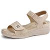 JABASIC Sandali Donne Comodi Sandali da Massaggio Ortopedici da Passeggio con Supporto Ortotico per l'Arco (41,Beige)