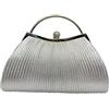 CORIOS Borsetta da Sera da Donna Clutch in Paillettes Piccolo con Catena Cerimonia Borsa Sposa Elegante Borsa a Spalla a Tracolla Lussuoso Borse Messenger per Ballo Cocktail Festa Argento