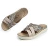 JOMIX Ciabatte Estive Zeppa Anatomiche Donna con Plantare Estraibile in Pelle Pantofole Ortopediche Donna Comode Sandali Anziani Signora da Casa Morbidi e Leggeri Facili da Indossare Beige 37