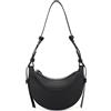 Starnearby Borsa a Tracolla Elegante da Donna in Pelle PU, Mezzaluna con Tracolla Regolabile, alla Moda Chic (Nero)