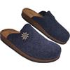 Primo Calzature Originali Zoccoli Alpini, Ciabatte Uomo e Donna Invernali, Calde Sabot Tirolesi in Lana Cotta, 100% Made in Italy (Blu, Sistema Taglie Calzature EU, Adulto, Uomo, Numero, Media, 46)