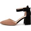 Rio Fiore Décolleté con Cinturino, Scarpe con 7.5 cm Tacco, Beige/Nero, Camoscio Imitat, Tacco Largo, H1877-A0142-22 (Beige/Black, 41 EU)