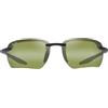 Maui Jim Polarized Hookipa Ultra G - Occhiali da sole rettangolari da uomo, Nero opaco/Maui Ht Polarizzato, Medium
