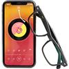 JZ Smart Glasses Sunglasses, Occhiali bluetooth senza fili,IP5 Impermeabile,Bone Conduction Sound (Musica e conversazione) for All Smart Devices- Lente a luce blu Occhiali da sole