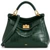JW PEI Lucia Borsa a Mano da Donna-Coccodrillo Verde
