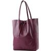 modamoda de - T163 - Ital. Grande borsa shopper con tasca interna in pelle, Large