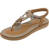 Generic Scarpe Zeppa Donna Sandali Bassi Comode Eleganti Sandali da Donna Nuovi Estivi Comodi Alla Retrò Stile Etnico Leggero da Spiaggia Per Le Vacanze Con Bassi Gioiello Sandalo Basso