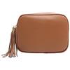 FrasiBags FrasBags Borsa Donna Tracolla in Vera Pelle con Frange, Borsa Tracolla Donna, Borsetta Tracolla Donna Piccola, Borse in Pelle Made in Italy (Cuoio)