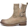 IF Fashion Stivali Stivaletti Biker Motociclista da Donna Traforato Con Fibbie Borchie Primaverili Estivi Pelle Sintetica G677 Khaki N.36