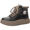 POPOTI Stivaletti Donna, Stivali Inverno Caldo Neve Stivaletti Imbottiti di Cotone Appartamenti Unisex Stivaletti Casual Scarpe (Nero/Ispessimento, 37)