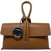 Chicca Borse Borsetta Pochette in Pelle Dollaro da Donna (Cuoio)