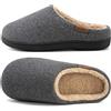 VeraCosy Uomo Lana finta Memory Schiuma Pantofole antiscivolo per interni Grigio Scuro，44-45 EU
