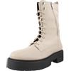 Geox Anfibi Spherica ec7 Stivaletto allacciato donna beige con pratica zip laterale e suola carrarmato, dallo stile grintoso.