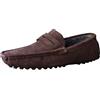 Jamron Uomo Pelle Scamosciata Penny Mocassini | Fodera in Pelle Traspirante, Tacco Piatto, Scarpe da Guida, Slip-On, Taglie Plus, Casual & Elegante