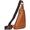 newsbirds Borsello Uomo Tracolla Pelle Monospalla Antifurto Borsa a Tracolla a Triangolo Sling Bag business crossbody Casual Borsa a Spalla leggera per Viaggi Ciclismo, Marrone