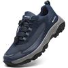 WEDXDEW Scarpe Pianta Larga Uomo Larghi o Alluce Diabetici Senza Lacci Trekking Casual Per Camminare Mocassini da Larghezza Ampia Comfort(Blue,44 EU)