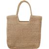 Long Keeper Borsa Paglia Mare - Borse Paglia Donna Elegante Boho Borsa a Spalla Estiva da Spiaggia Borse Tote Bag con cerniera Per Viaggio Vacanze (Cammello)