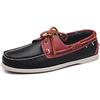 Bessiboog Mocassini da Uomo in Pelle con Lacci e Lacci Scarpe Casual da Barca in Pelle Piatta