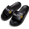 Clubschlappen Scarpe da Bagno per Piloti e Piloti Professionisti con Scritta Pilot - Regalo da Viaggio, Nero, Numero 43