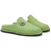 LE TIROLESI - Pantofola Lumen in lana REWOOLY® con tomaia accollata, sottopiede estraibile e fondo in feltro - Made in Italy Taglia 36, Colore Verde Acido