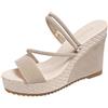 WZMYDBD Sandali Con Tacco Sandalo Donna Tacco Estive Alta Leggere Comode Eleganti Aperta Scarpe Cuoio Artificiale Moda Antiscivolo Sandalo Cerimonia Sandals Espadrillas Spiaggia Piscina