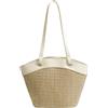 Hzxsny Borsa di paglia per le donne Borsa da spiaggia di paglia Tote Bag Francese Retro Borsa a tracolla Borsa a tracolla Estate Borsa Hobo in tessuto 2024 Borse da viaggio