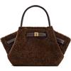 JW PEI Hana Mini Borsa Tote Donna-Pelliccia Sintetica Marrone Scuro