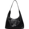 Yestree Hobo Bag - Borsa a mano in morbida pelle, stile vintage, borsa a tracolla da donna, Nero