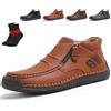 SYT-MD Le Prime Scarpe da Uomo, Stivali da Guida Slip-on in Pelle di Prima qualità Fatti a Mano, Punta Larga for Casual, Viaggi e attività all'aperto