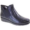 Riposella SIRIA01 Stivaletti Casual Donna Pelle Nero Tacco Zeppa 3Cm Suola Gomma Gambale Caviglia