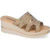 Valleverde 55583 Ciabatte Sandali Donna Pelle Sintetica Tacco Zeppa 6Cm Suola Gomma