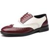 Generic Scarpe formali da uomo Scarpe eleganti da uomo Stringate Brogue Punta ad ala in rilievo Pelle PU Scarpe Oxford bicolore Antiscivolo Antiscivolo Suola bassa in gomma Classico Scarpe da uomo(Red White,4