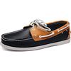 Bessiboog Mocassini da Uomo in Pelle con Lacci e Lacci Scarpe Casual da Barca in Pelle Piatta